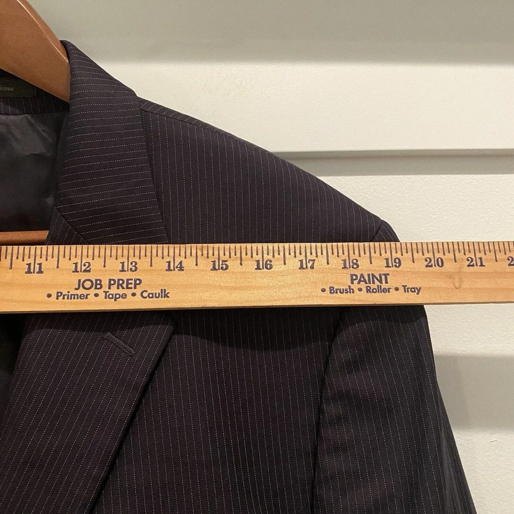Lauren Ralph Lauren‎ 44L Navy Pinstripe Suit Jacket Blazer 100% Wool Classic Fit